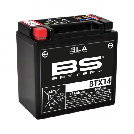 Batterie BS BATTERY BTX14 SLA sans entretien