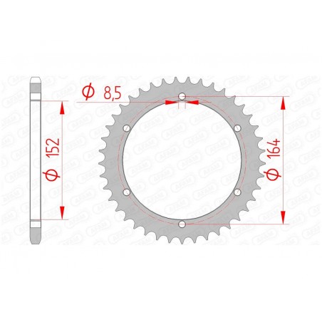 Couronne AFAM acier standard pas 520 type 12502