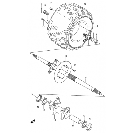 Roue arrière droite (Modèle k5 / k6 / k7)