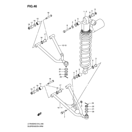 Bras de suspension Suzuki LT-R450