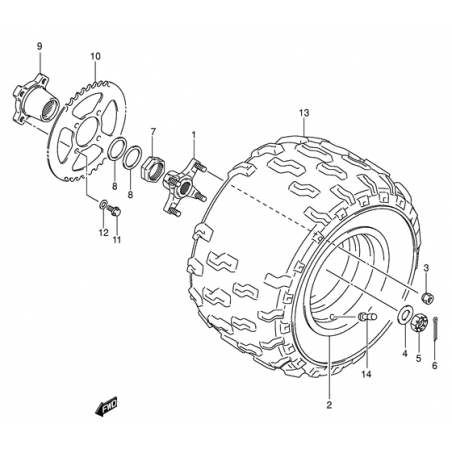 ROUE ARRIÈRE GAUCHE (Modèle k4)