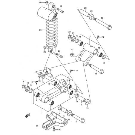 BIELLETTE DE SUSPENSION ARRIÈRE (Modèle k5/k6/k7)