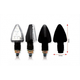 Paire de clignotants LED court noir BIHR