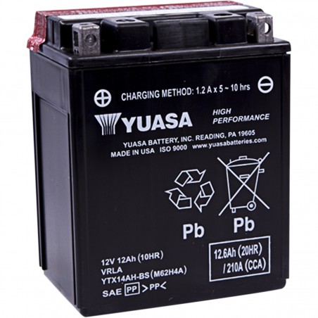 Batterie YUASA Sans entretien avec pack acide - YTX14AH-BS