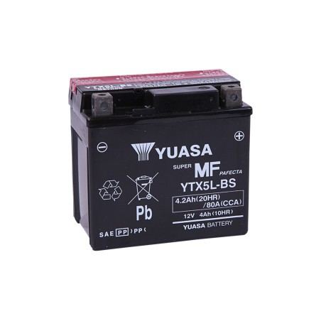Batterie YUASA sans entretien avec pack acide - YTX5L-BS