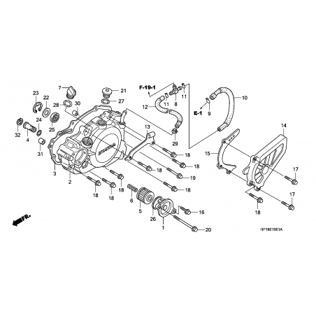 E-10-1 L. COUVERCLE CARTER MOTEUR GAUCHE