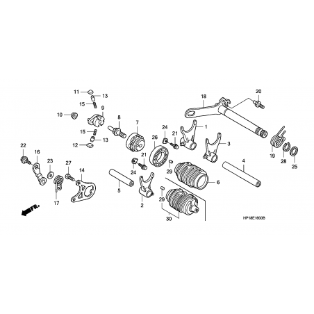 BARILLET DE SELECTION DE VITESSE