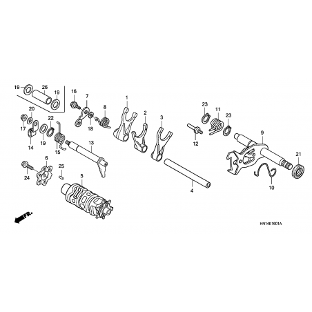 E-16-1 SHIFT DRUM/SHIFT FORK (TRX400EX5,6)