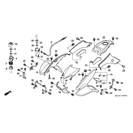 F-7-1 FRONT FENDER/REVERSE LEVE R (TRX400EX5,6)