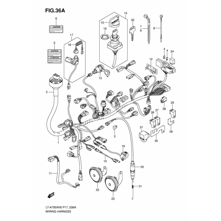 WIRING HARNESS (MODEL K6/K7 F.NO.5SAAP41A 67110001~)