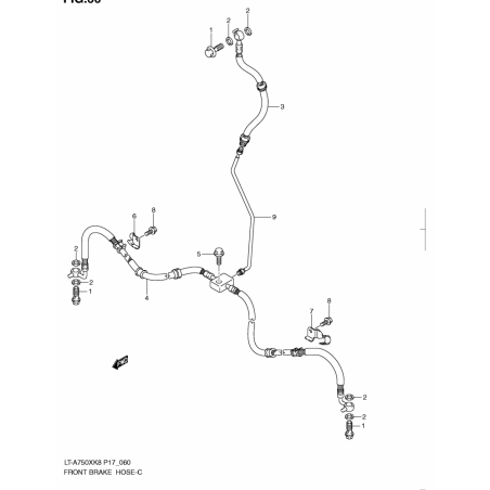FRONT BRAKE HOSE (LT-A750XK8/XZK8/XK9/XZK9)