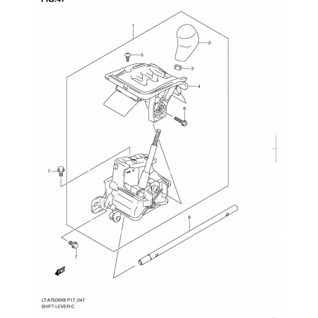 SHIFT LEVER (LT-A750XK8/XZK8/XK9/XZK9)