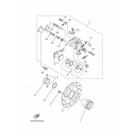 REAR BRAKE CALIPER