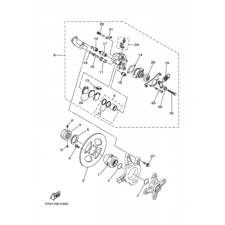 REAR BRAKE CALIPER
