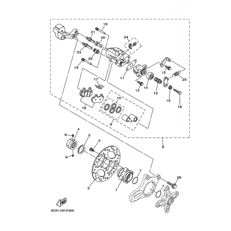 REAR BRAKE CALIPER