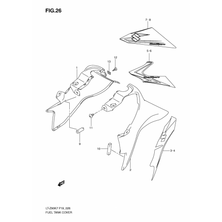 FUEL TANK COVER (MODEL K7/K8/K9)