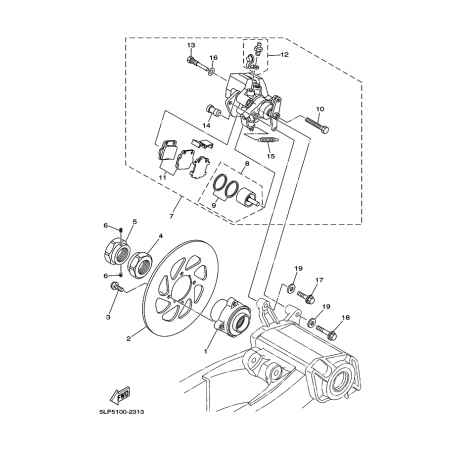 REAR BRAKE CALIPER