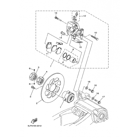 REAR BRAKE CALIPER