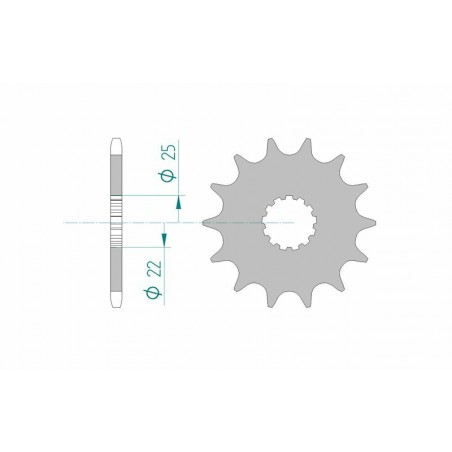 Pignon AFAM YZF450 acier 27500 - 520
