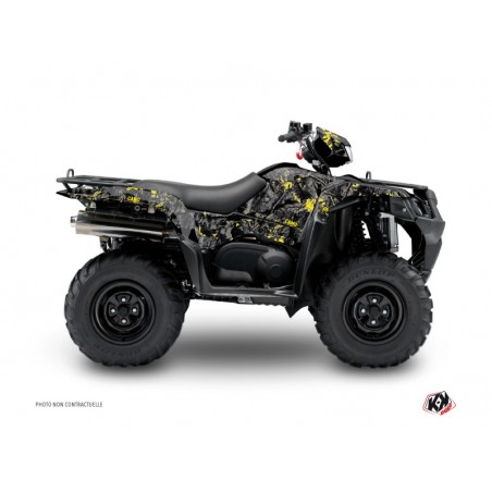 KIT DÉCO QUAD CAMO SUZUKI KING QUAD 750 NOIR JAUNE