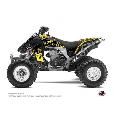 KIT DÉCO QUAD ERASER FLUO KAWASAKI 450 KFX JAUNE