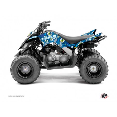 KIT DÉCO QUAD FREEGUN EYED YAMAHA 90 RAPTOR BLEU