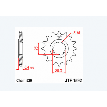 Pignon JT SPROCKETS acier standard 1592 - 520