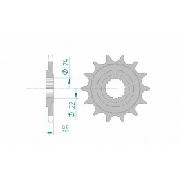 Pignon AFAM acier 450 TRX 04/12 CRF 06/26