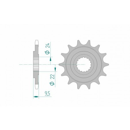 Pignon AFAM acier 450 TRX 04/12 CRF 06/26