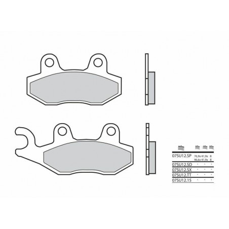 Plaquettes BREMBO RACING avant droite YFZ450R YFZR 700R LTR