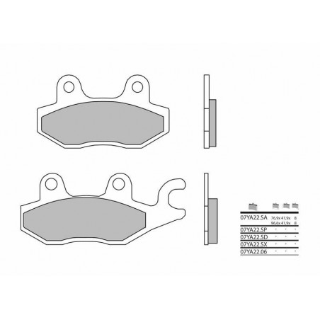 Plaquettes de frein BREMBO RACING avant gauche YFZ450R