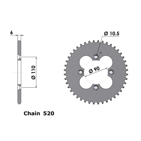 Couronne Arrière de transmission en Acier