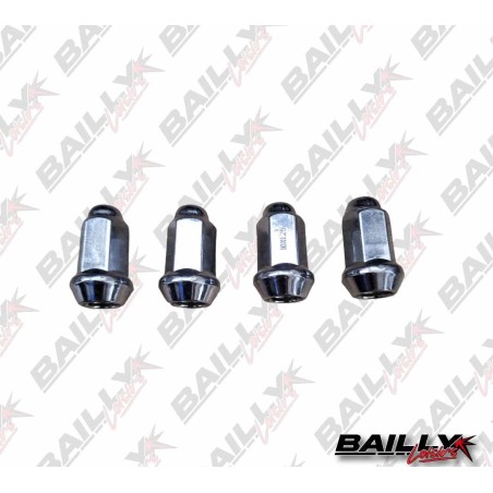 4 écrous de roue coniques chrome 10MMX1.25 TAPR 16P