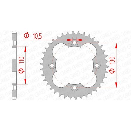 Couronne AFAM acier standard 10318 - 520 TRX 250