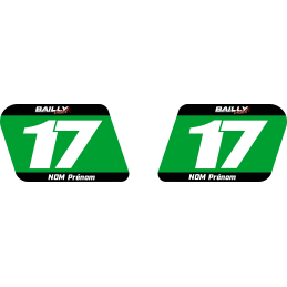2 STICKERS PERSONALISES DE PLAQUE  PARALLELOGRAMME 23X18