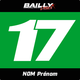 STICKER DE PLAQUE NUMERO DE COURSE ARRIERE CARRE