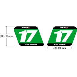 2 STICKERS PERSONALISES DE PLAQUE  PARALLELOGRAMME 23X18