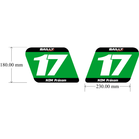 2 STICKERS PERSONALISES DE PLAQUE  PARALLELOGRAMME 23X18