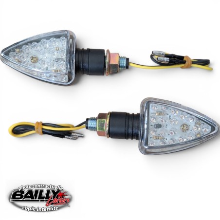 Paire de clignotants LED court noir BIHR