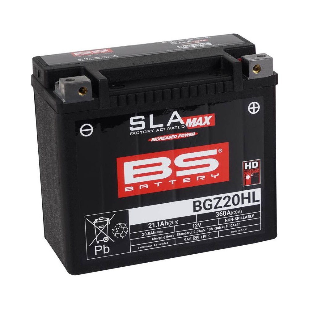 Batterie BS BATTERY SLA Max sans entretien activée usine - BGZ20HL