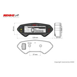 Compteur  KOSO DB-01RN LCD noir