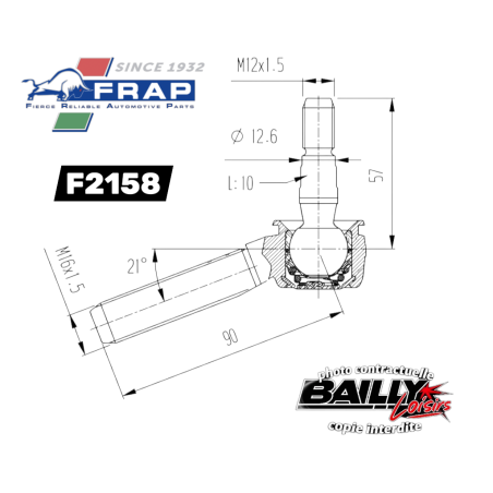 Rotule supérieure pour train avant Laeger's - FRAP - Honda TRX 250 / Suzuki LTZ 400